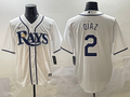 Men's Tampa Bay Rays Yandy Diaz White Home Replica Player Jersey
