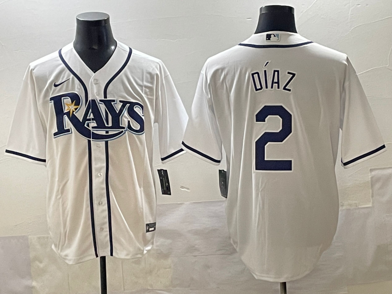 Men's Tampa Bay Rays Yandy Diaz White Home Replica Player Jersey