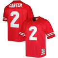Men's Ohio State Buckeyes Mitchell & Ness Cris Carter Scarlet Authentic Jersey