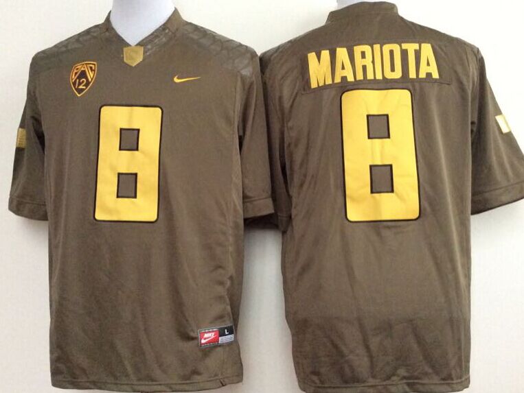 Men's Oregon Ducks Marcus Mariota Brown Player Game Jersey