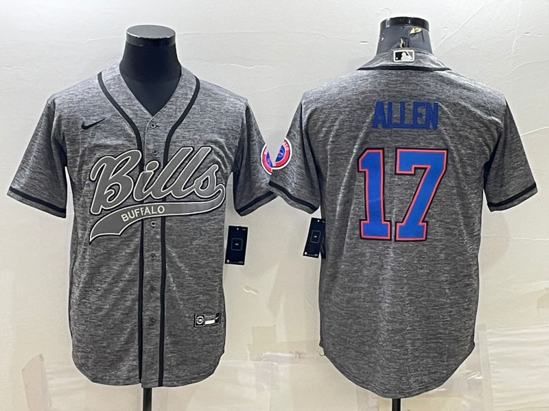 Men's Buffalo Bills Josh Allen Gray Player Jersey Joint Edition
