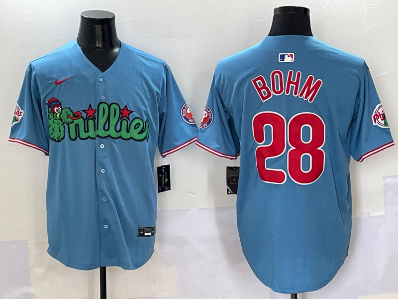 Men's Philadelphia Phillies Alec Bohm Blue Player Jersey