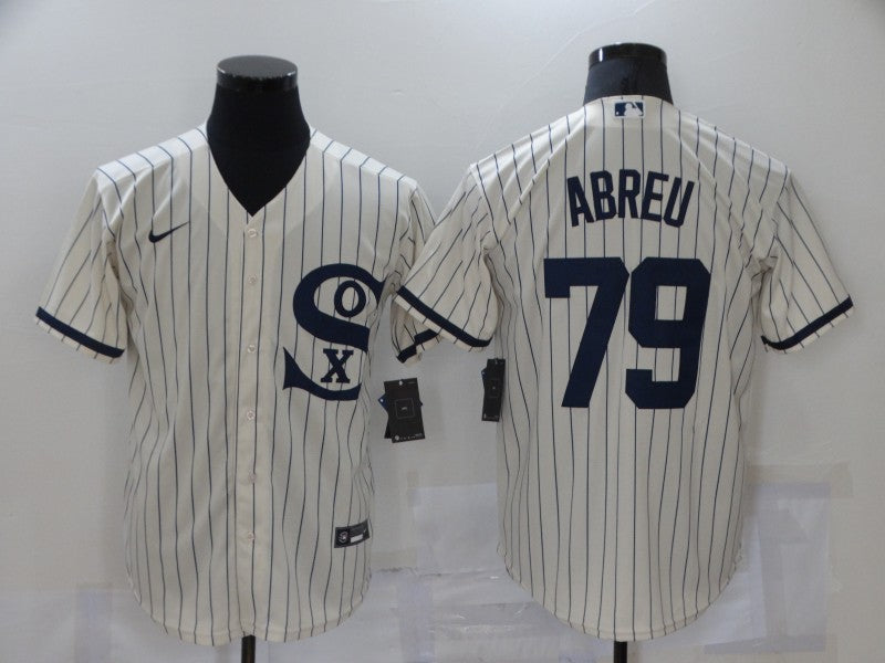 Men's Chicago White Sox Jose Abreu Beige Replica Baseball Jersey