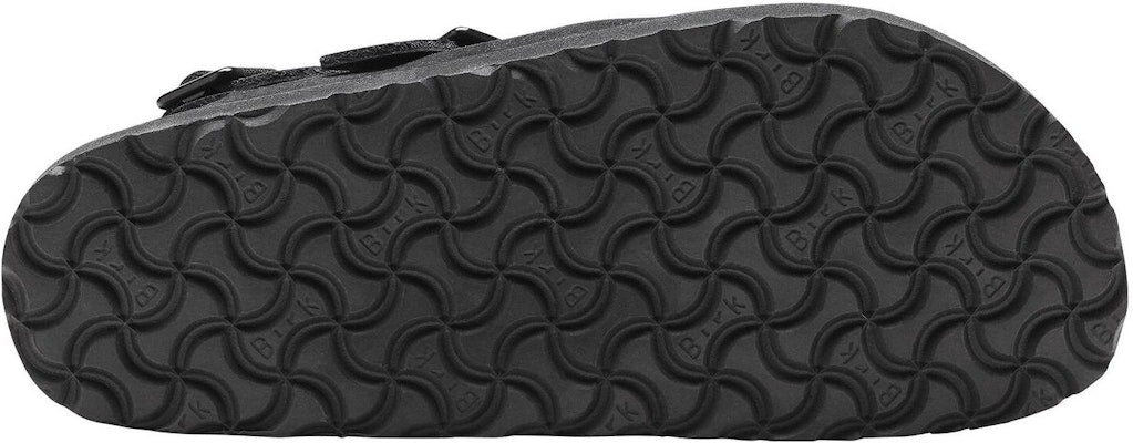 Birkenstock 1774 IV Tokio 1025897 Black Suede Leather Covered-Toe Slippers