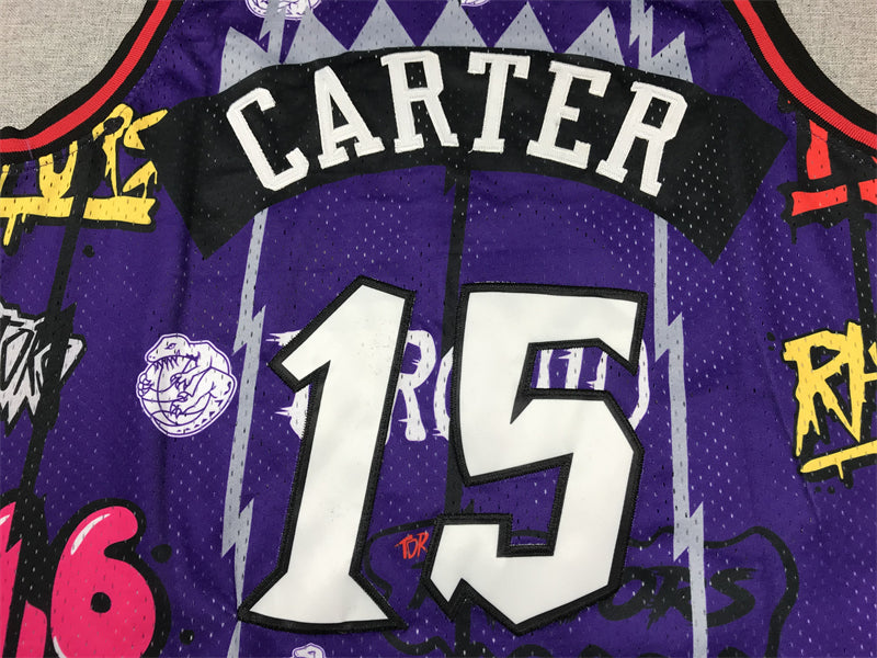Men's Toronto Raptors Vince Carter Purple Swingman Player Jersey - Graffiti Edition