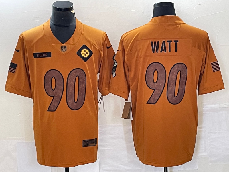 Men's Pittsburgh Steelers T.J. Watt Brown 2023 Salute To Service Limited Jersey