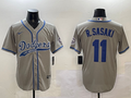 Men's Los Angeles Dodgers Roki Sasaki Gray Player Jersey