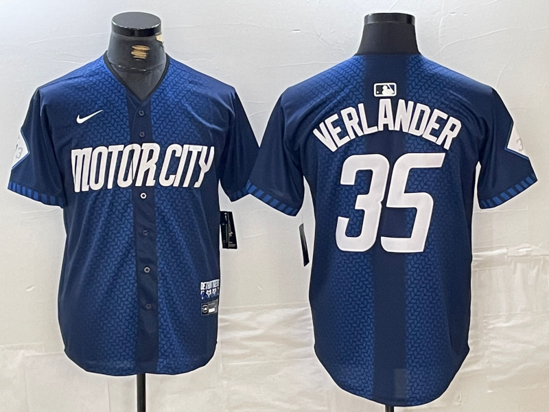 Men's Detroit Tigers Justin Verlander Navy 2024 City Connect Limited Jersey