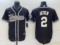 Men's New York Yankees Derek Jeter Black Player Jersey Joint Edition