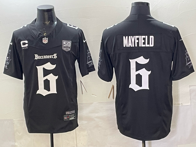 Men's Tampa Bay Buccaneers Baker Mayfield Black Player Game Jersey