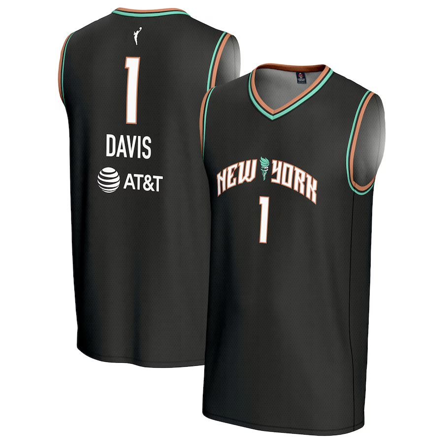 Men's New York Liberty Marquesha Davis Black Player Jersey