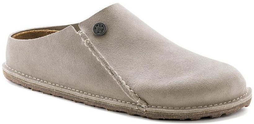 Birkenstock Zermatt 365 Suede Leather Stone Coin 1021319 Light Grey Covered-Toe Slippers