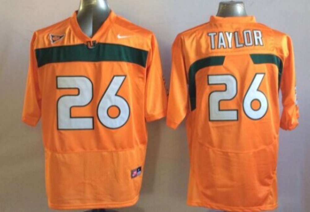 Men's Miami Hurricanes Sean Taylor Orange Team Football Jersey
