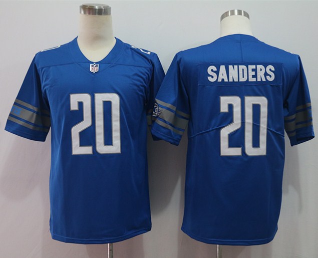 Men's Detroit Lions Barry Sanders Blue Game Retired Player Jersey