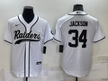 Men's Las Vegas Raiders Bo Jackson White Game Jersey Joint Edition