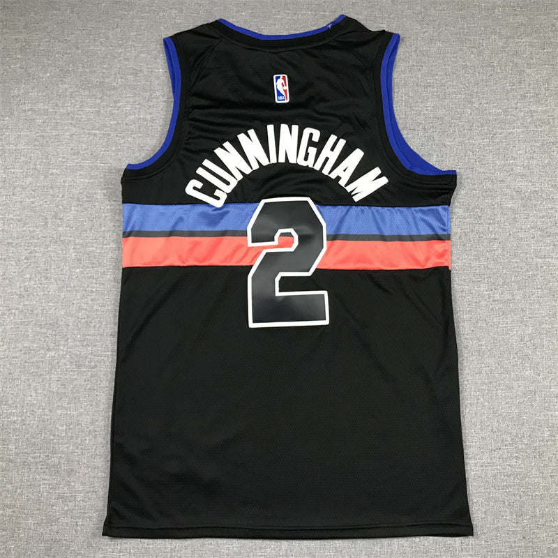 Men's Detroit Pistons Cade Cunningham Black 2022/23 Fast Break Player Jersey - Statement Edition