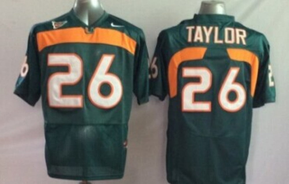 Men's Miami Hurricanes Sean Taylor Green Team Football Jersey