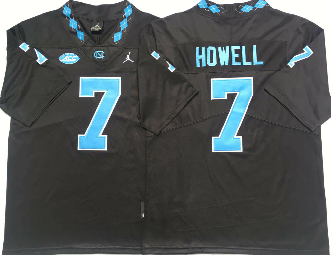 Men's North Carolina Tar Heels Sam Howell Black Player Game Jersey
