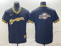 Men's Milwaukee Brewers Black Replica Team Jersey