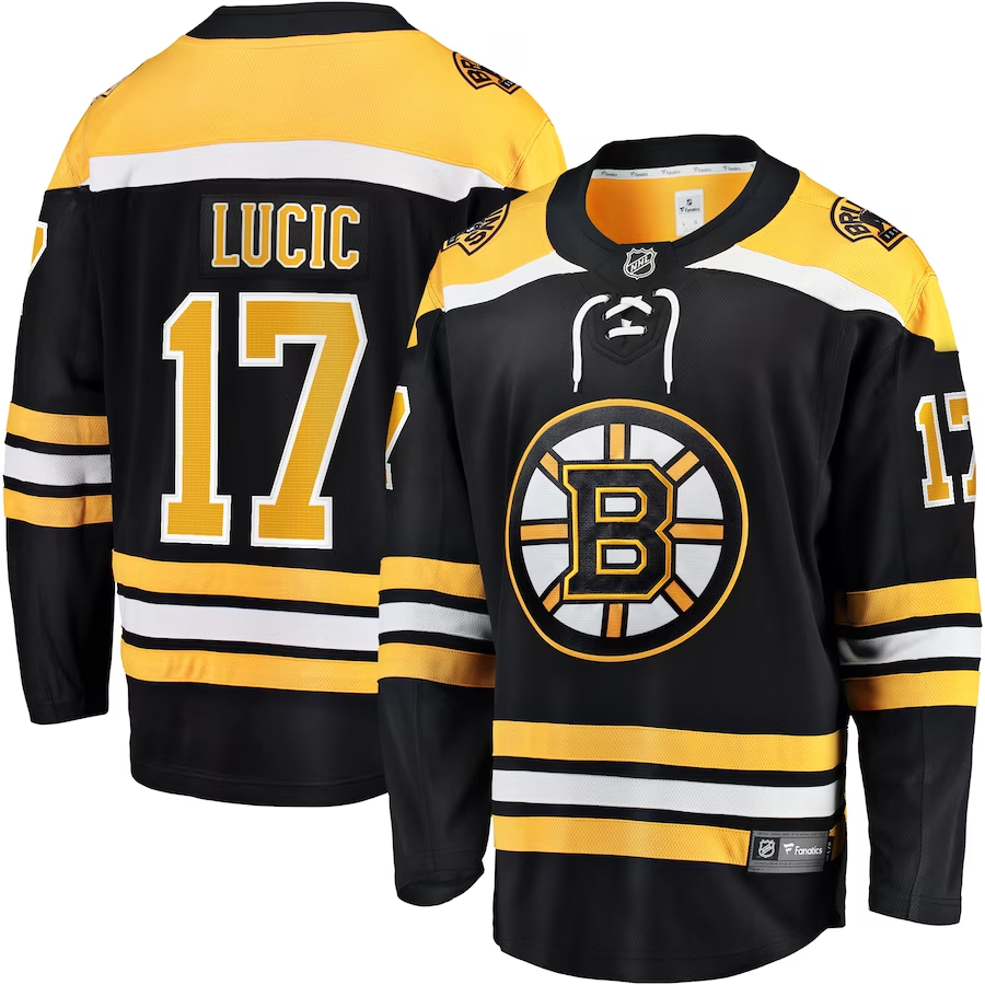 Men's Boston Bruins Milan Lucic Black Replica Player Jersey