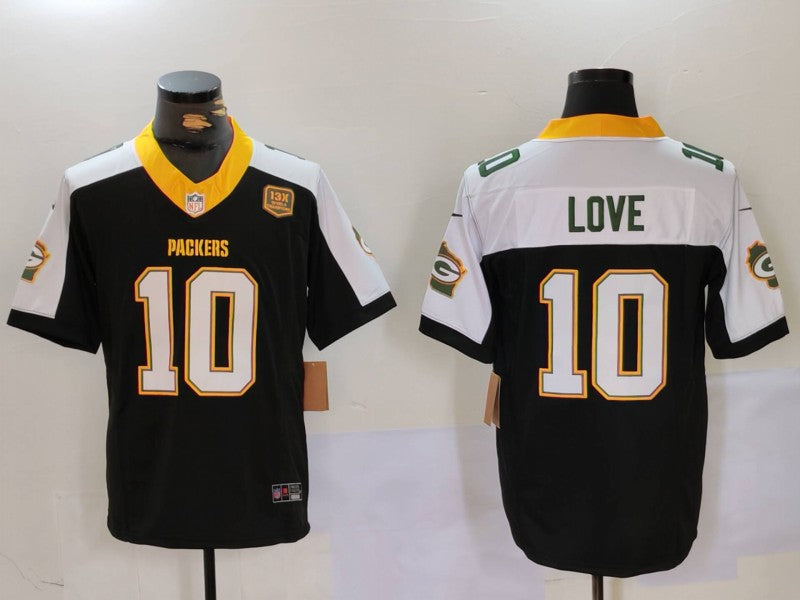 Men's Green Bay Packers Jordan Love Black Game Jersey