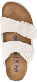 Birkenstock Arizona 1024516 Soft Footbed Suede Leather Narrow Fit Antique White Sandals
