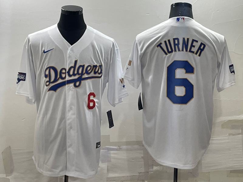 Men's Los Angeles Dodgers Trea Turner White Replica Player Jersey