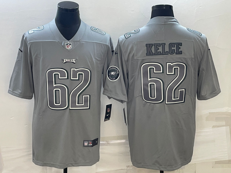 Men's Philadelphia Eagles Jason Kelce Gray Atmosphere Fashion Game Jersey