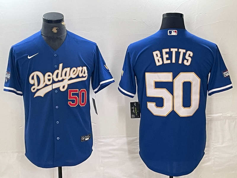 Men's Los Angeles Dodgers Mookie Betts Blue Game Jersey