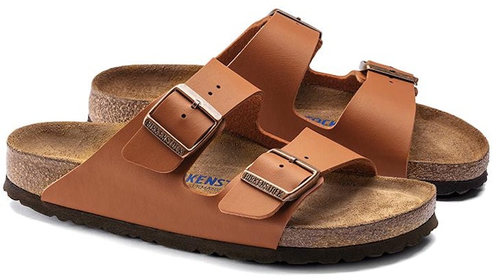 Birkenstock Arizona Soft Footbed Birko-Flor 1019067 Ginger Brown Slide Sandals