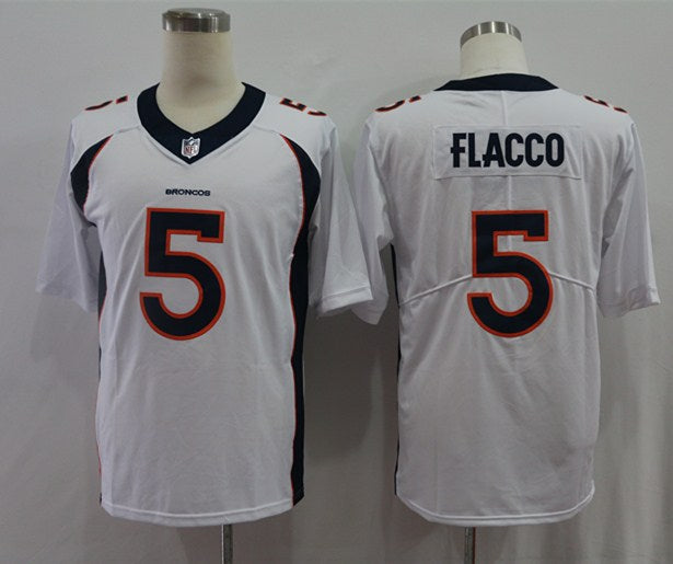 Men's Denver Broncos Joe Flacco White Game Jersey