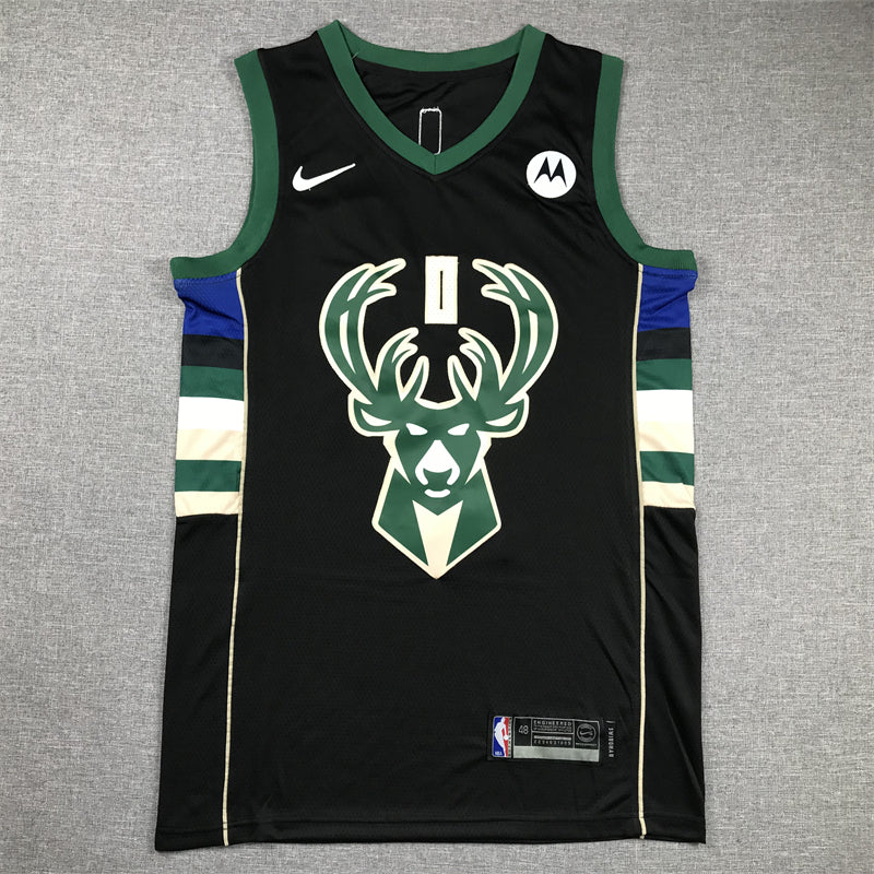 Men's Milwaukee Bucks Damian Lillard Black Swingman Jersey