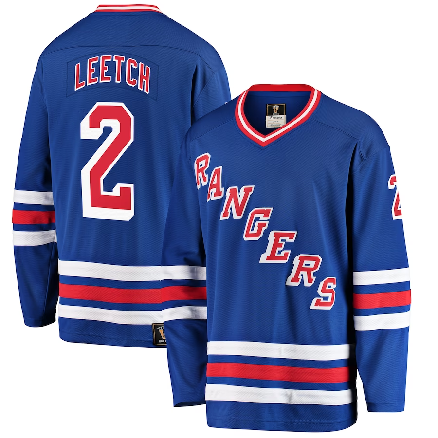 Men's New York Rangers Brian Leetch Blue Player Game Jersey