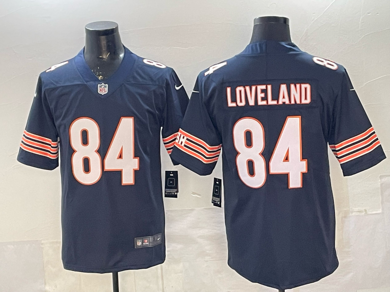 Men's Chicago Bears Colston Loveland Navy 2025 NFL Draft First Round Pick Game Jersey