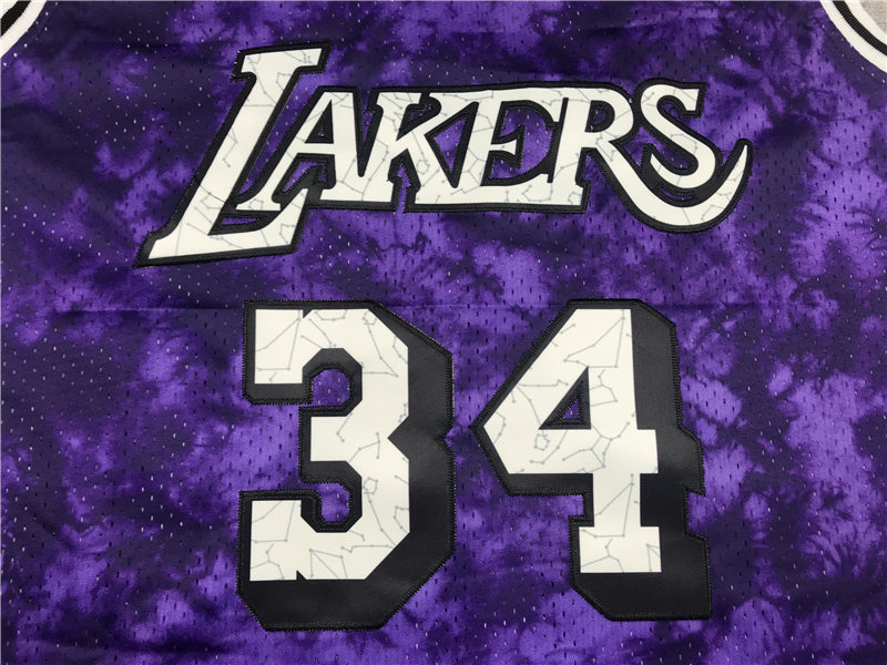 Men's Los Angeles Lakers Shaquille O'Neal Purple Galaxy Swingman Jersey