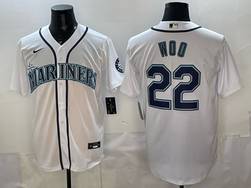 Men's Seattle Mariners Bryan Woo White Home Replica Jersey