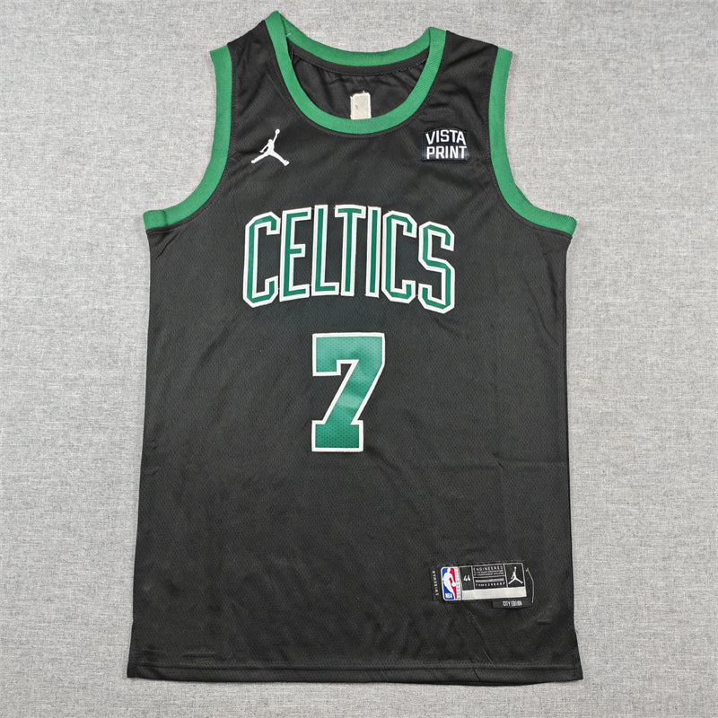 Men's Boston Celtics Jaylen Brown Black Swingman Jersey - Statement Edition