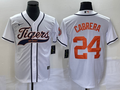 Men's Detroit Tigers Miguel Cabrera White Replica Player Jersey Joint Edition