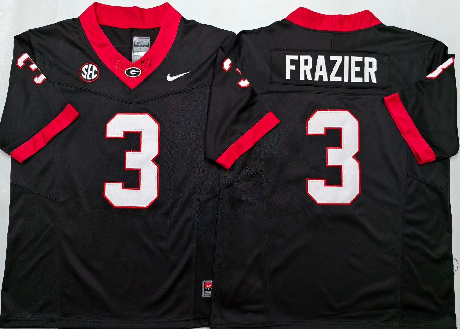 Men's Georgia Bulldogs Nate Frazier Black Player Game Jersey