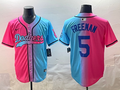 Men's Los Angeles Dodgers Freddie Freeman Pink/Blue Player Jersey