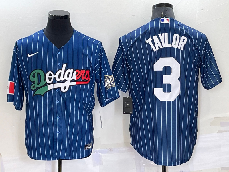 Men's Los Angeles Dodgers Chris Taylor Blue Replica Game Jersey