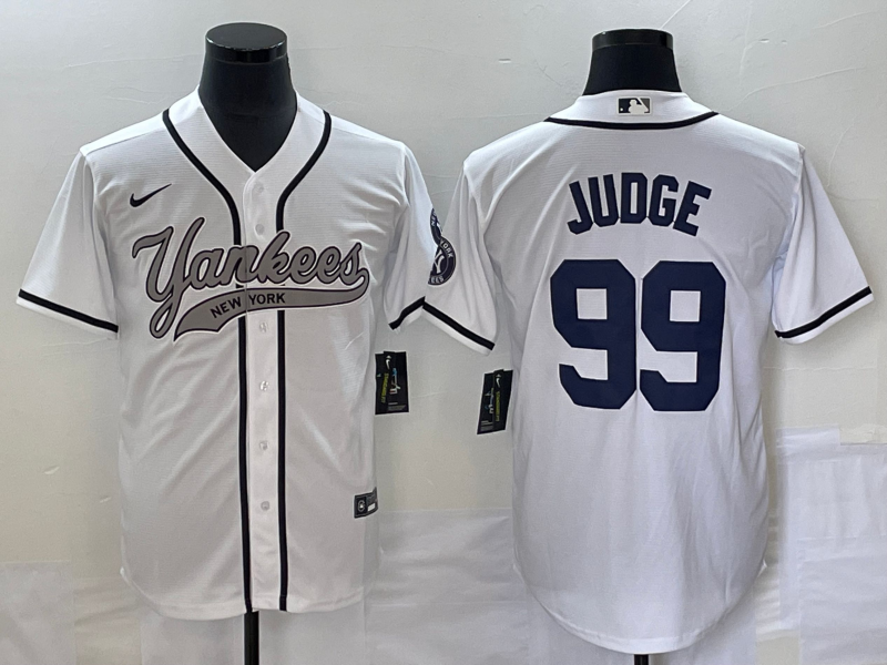 Men's New York Yankees Aaron Judge White Player Jersey Joint Edition