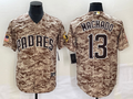 Men's San Diego Padres Manny Machado Camo USMC Alternate Replica Player Jersey