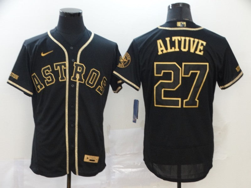 Men's Houston Astros Jose Altuve Black Stitched Jersey
