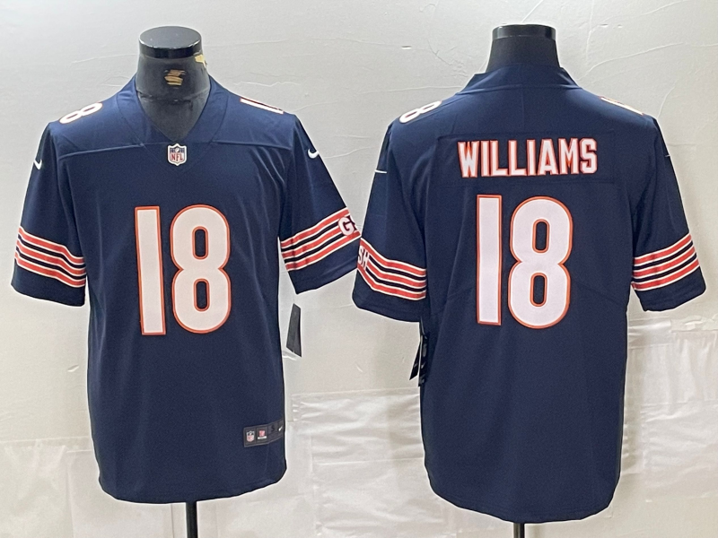 Men's Chicago Bears Caleb Williams Navy 2024 NFL Draft First Round Pick Player Game Jersey