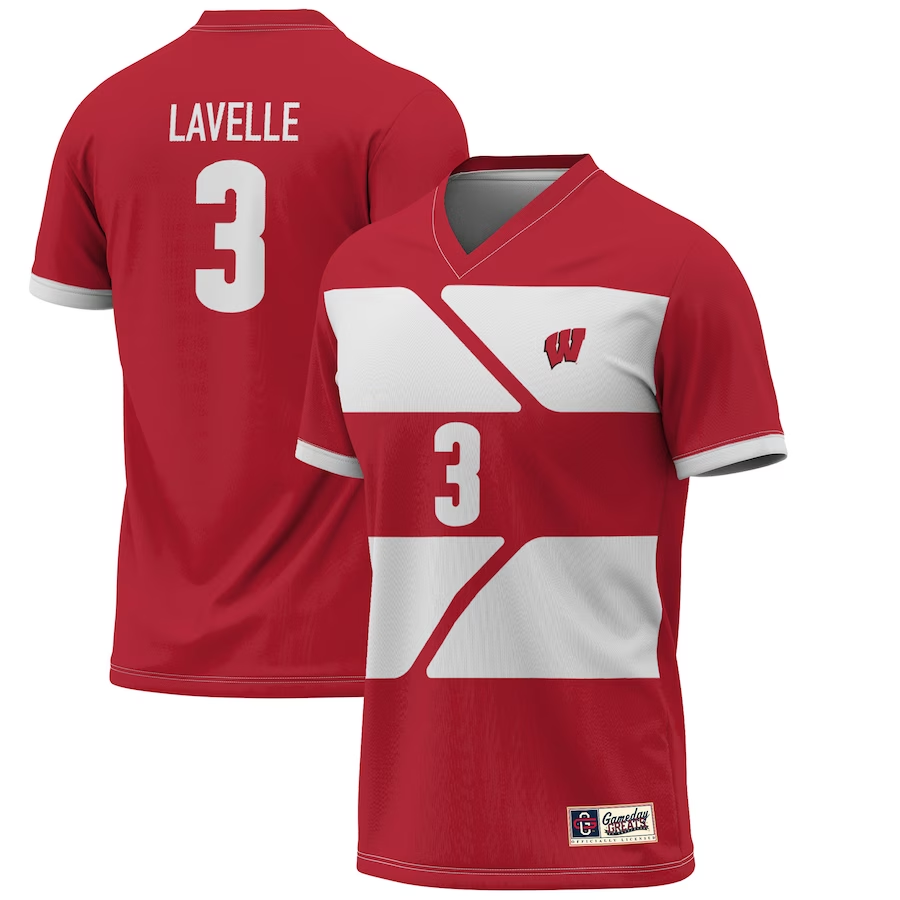 Men's Wisconsin Badgers Rose Lavelle Red Player Game Jersey