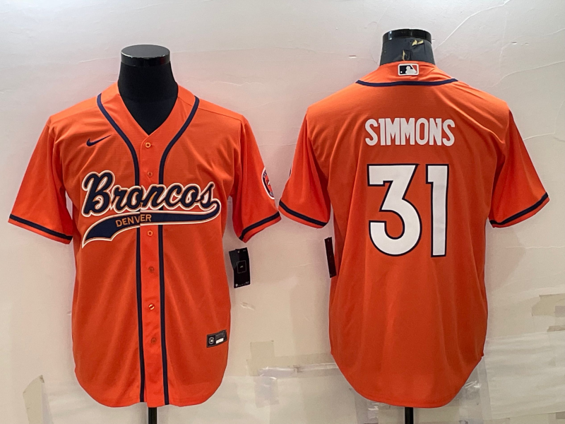 Men's Denver Broncos Justin Simmons Orange Game Jersey Joint Edition