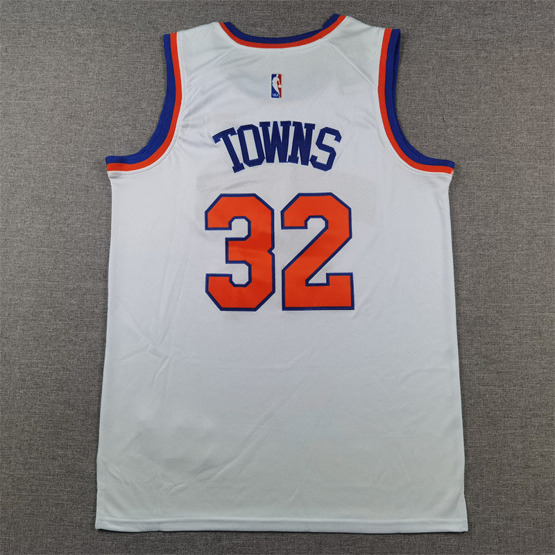 Men's New York Knicks Karl-Anthony Towns White Swingman Jersey - Association Edition