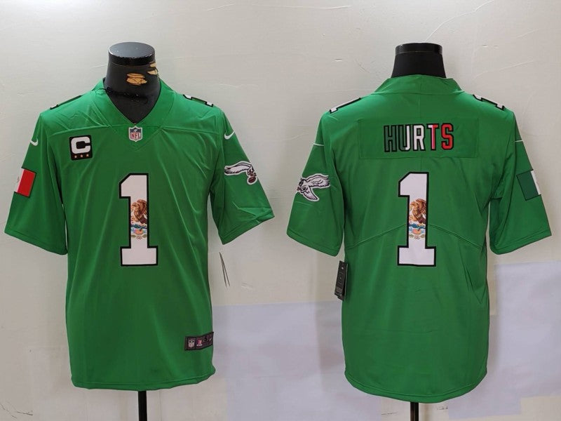 Men's Philadelphia Eagles Jalen Hurts Kelly Green Alternate Game Jersey