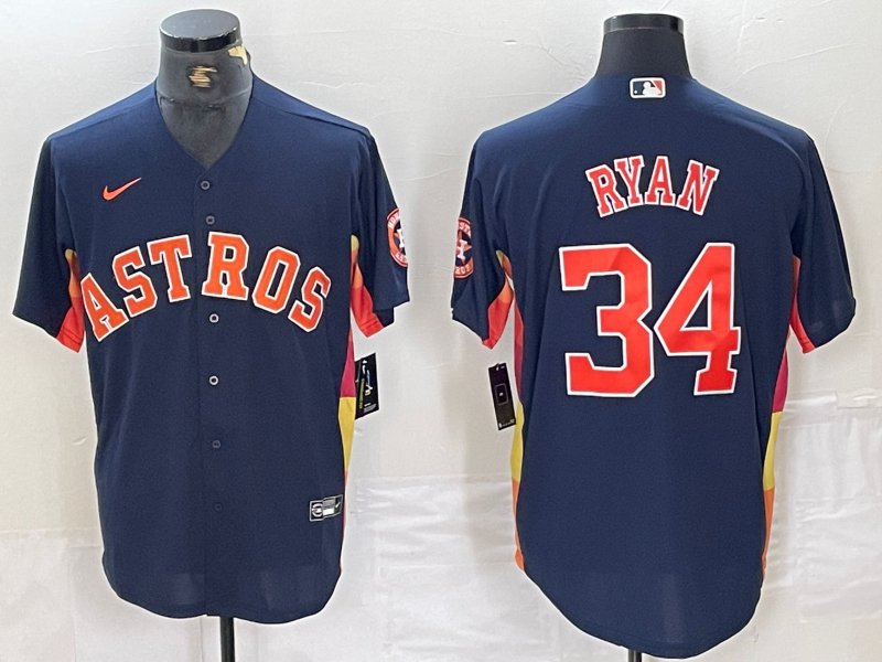 Men's Houston Astros Nolan Ryan Navy Replica Team Jersey